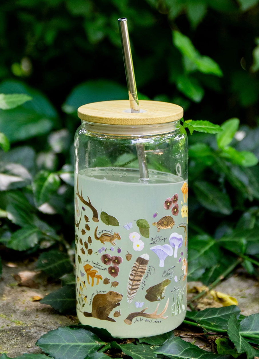 Flora & Fauna Can Glass
