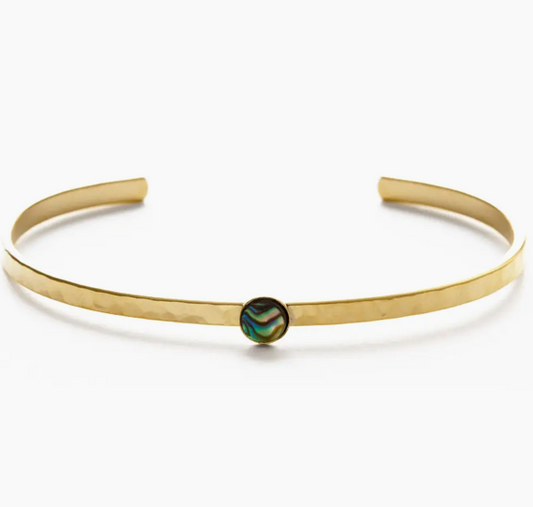Abalone Hammered Cuff