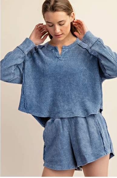 Cobalt Waffle Top