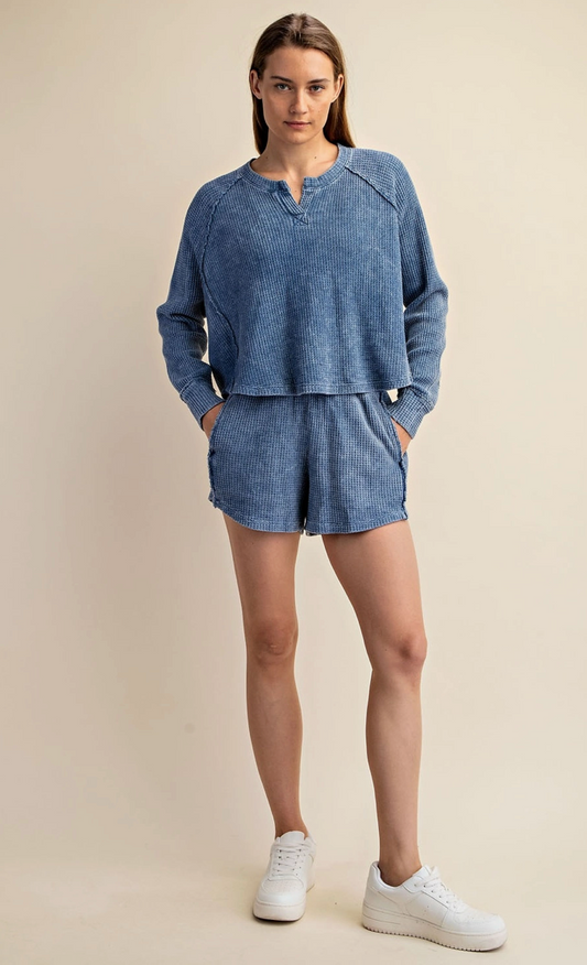 Cobalt Waffle Shorts