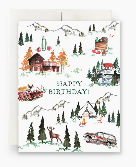 Alpine Lodge Birthday Card