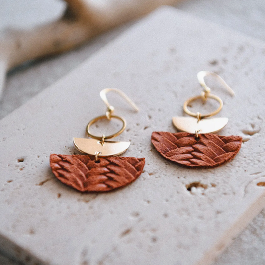 Rust Half Moon Earrings