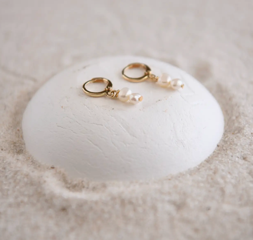 Pearl Huggie Earrings