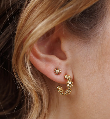 Petite Flower Hoops