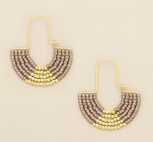 Beaded U-Hoop Earrings