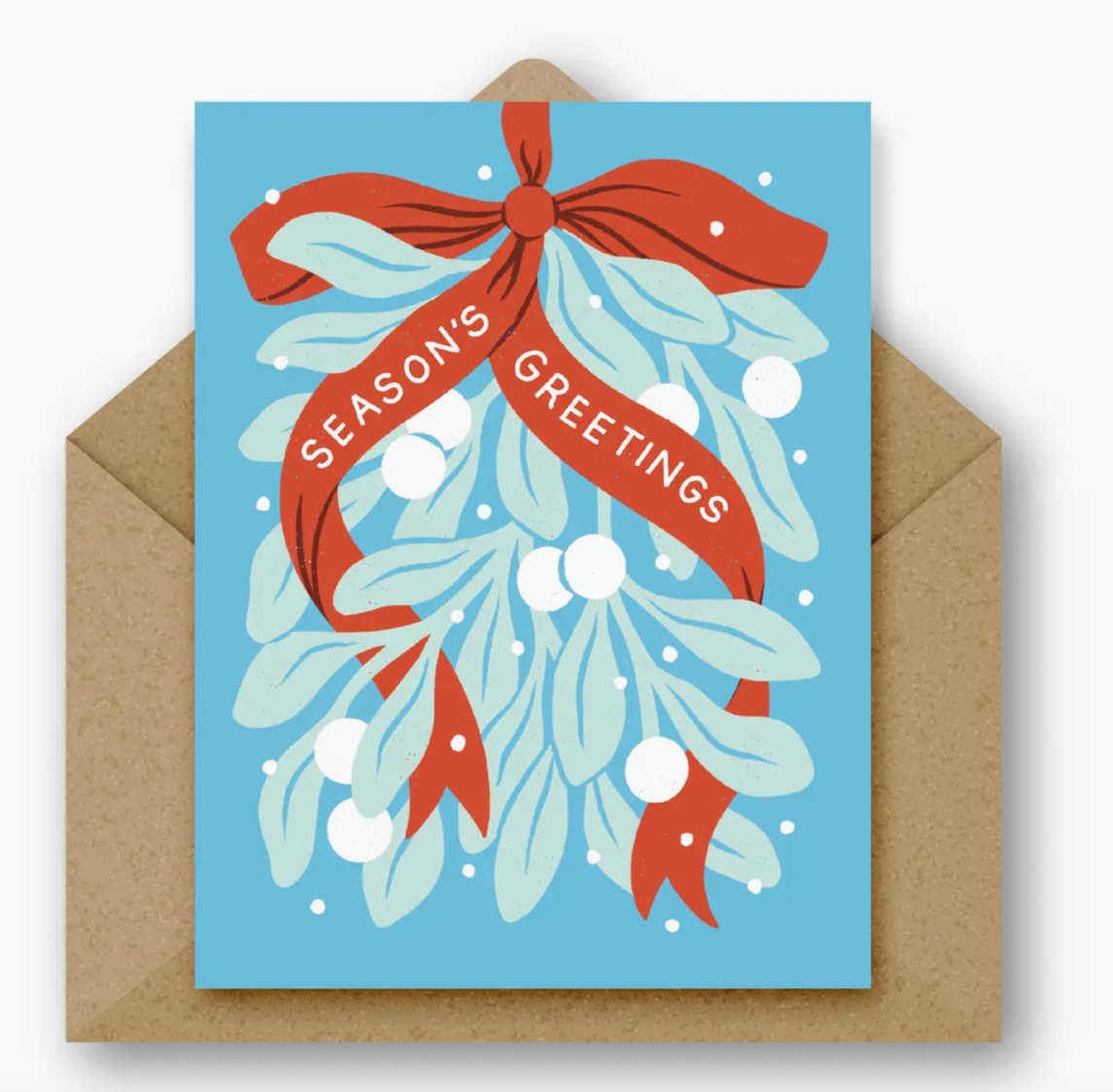 Seasons Greetings Mistletoe Card