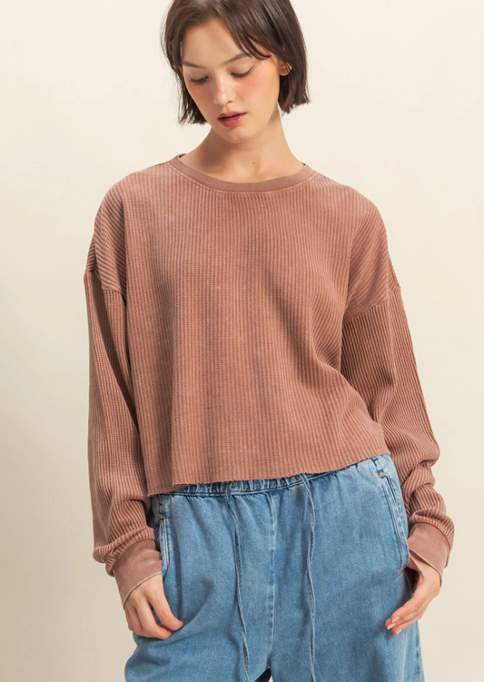 Waffle Knit Top