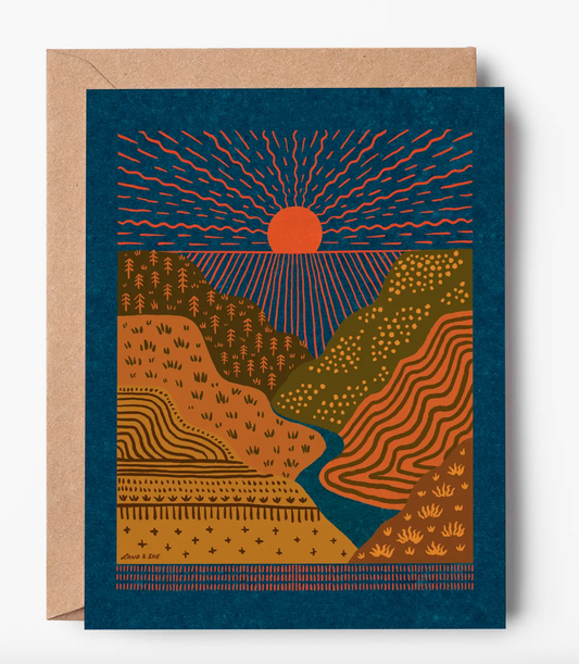 Sun Over Valley Card