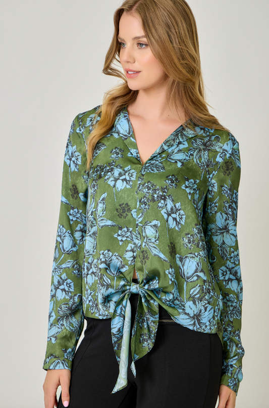 Floral Satin Top