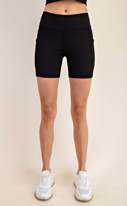 Ribbed Biker Shorts