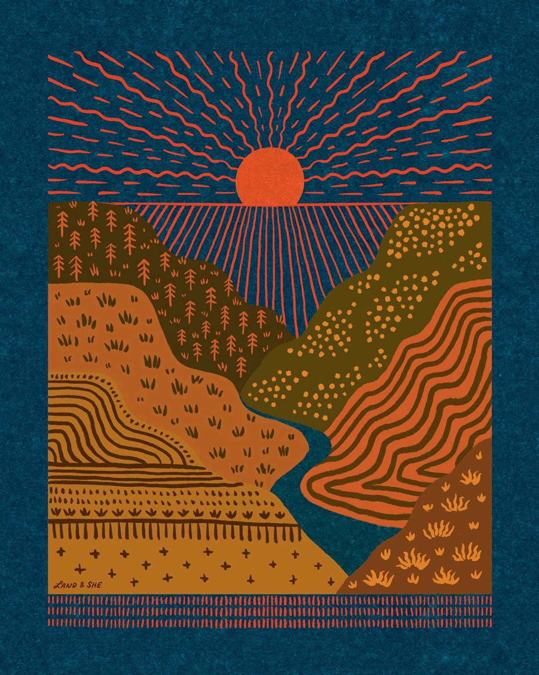 Sun Over Valley Print