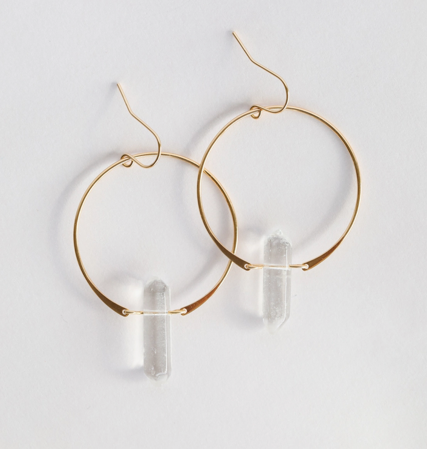 Crystal Drop Hoops