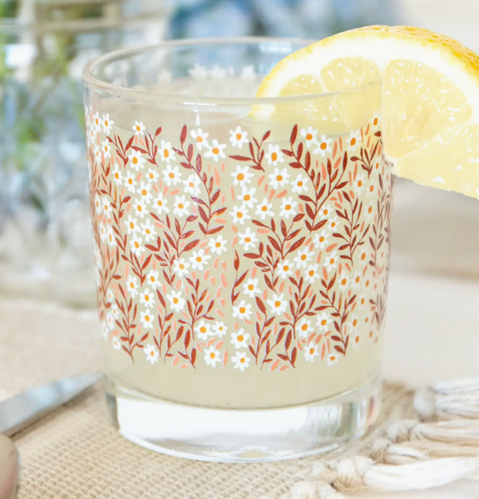 Pink Daisy Short Juice Glass