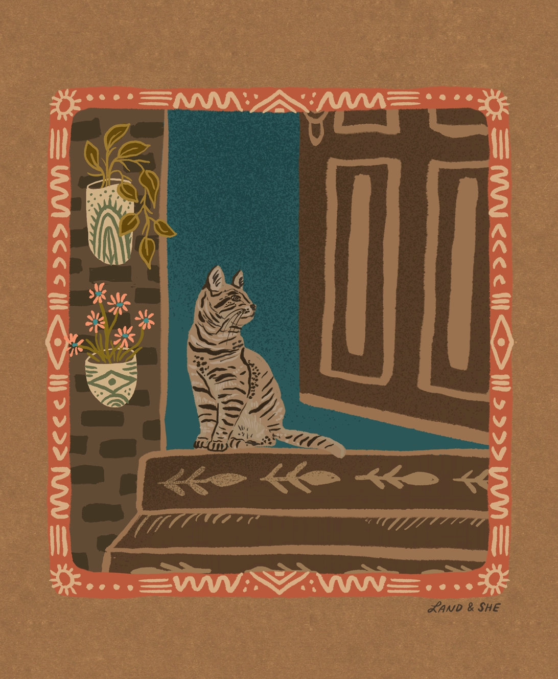 Porch Cat Print