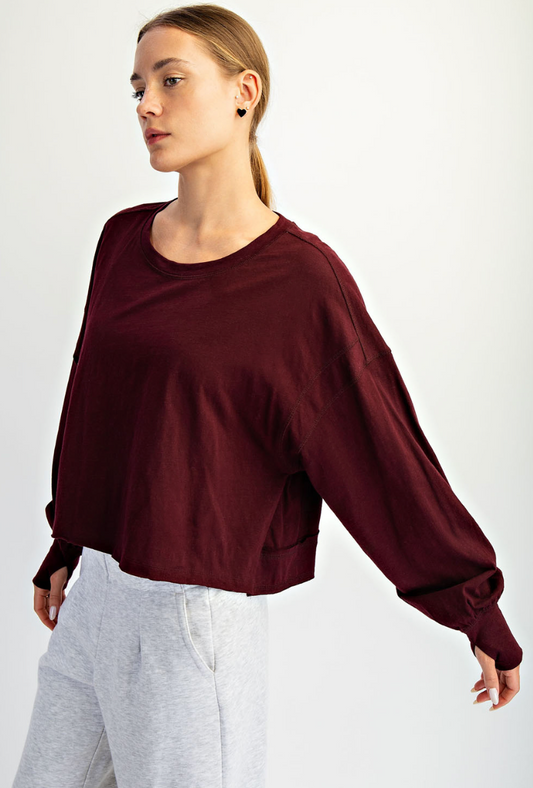Long Sleeve Slub Top
