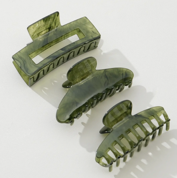 Jade Claw Clips