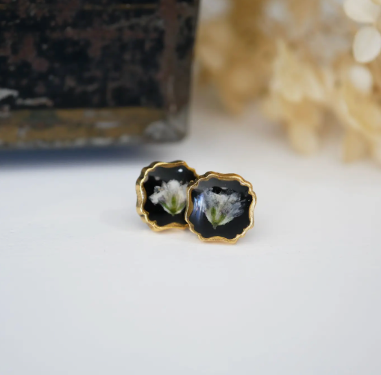 Baby's Breath Heirloom Studs