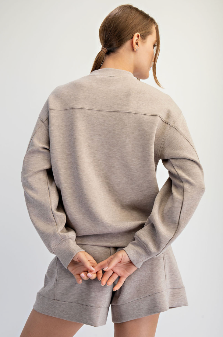 Heather Taupe Scuba Crewneck
