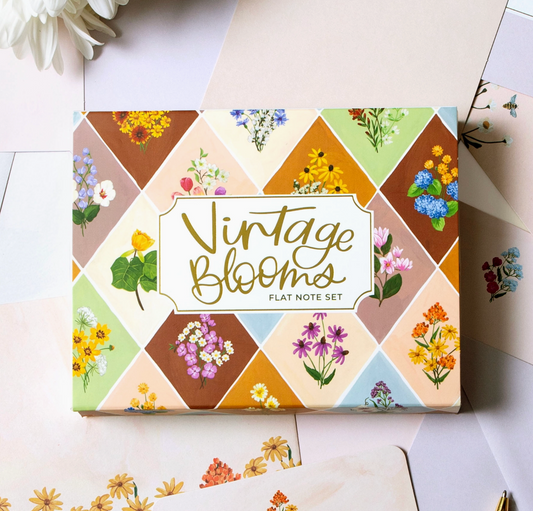 Vintage Blooms Flat Note Cards