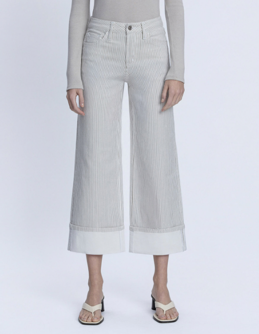 Sister Bay Stripe Crop Wide Jeans
