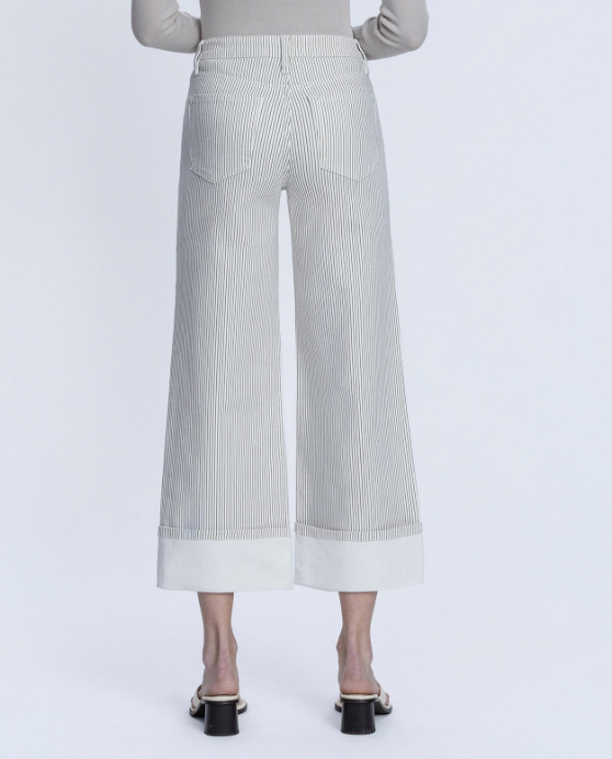 Sister Bay Stripe Crop Wide Jeans