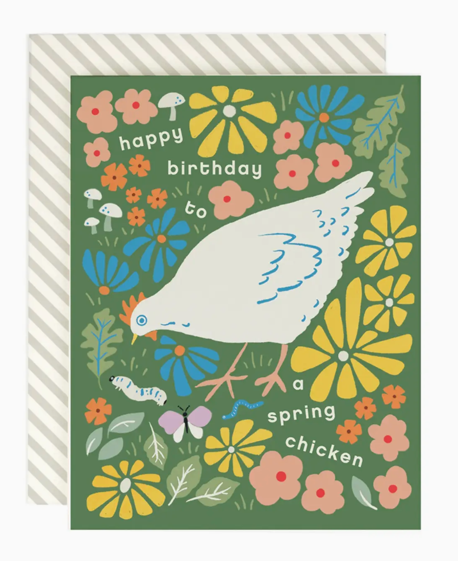 Spring Chicken Birthday Card