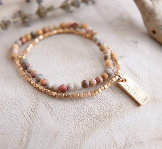 Gemstone Double Wrap Bracelets