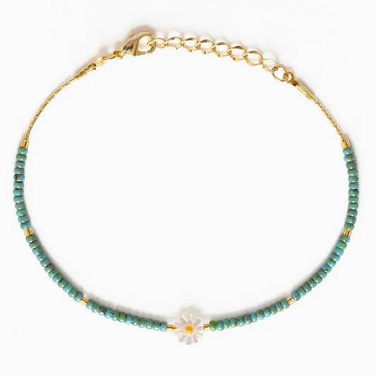 Daisy Seed Bead Bracelet