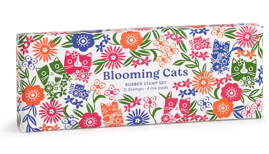 Blooming Cats Rubber Stamp Set