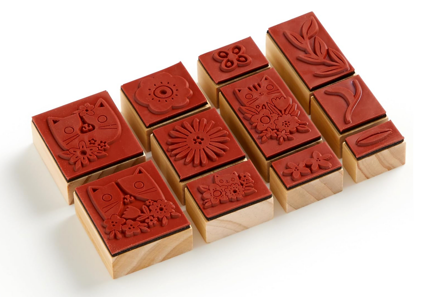 Blooming Cats Rubber Stamp Set