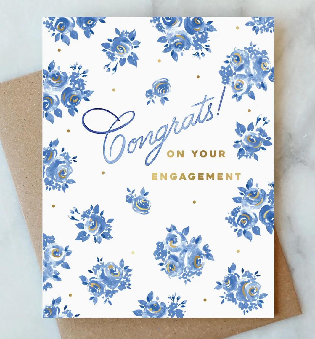 French Blue Engagement Card