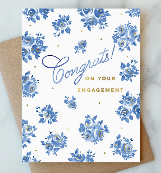 French Blue Engagement Card
