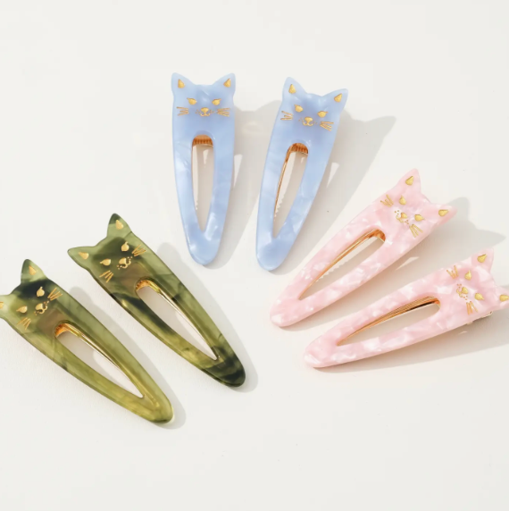 Colorful Cat Face Hair Clips