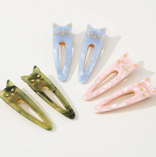 Colorful Cat Face Hair Clips
