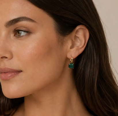 Gemstone Mini Drop Earrings
