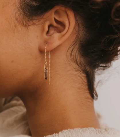 Gemstone Threader Earrings