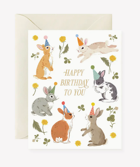 Bunnies Birthday Party Card