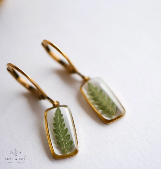Fern Huggie Hoops