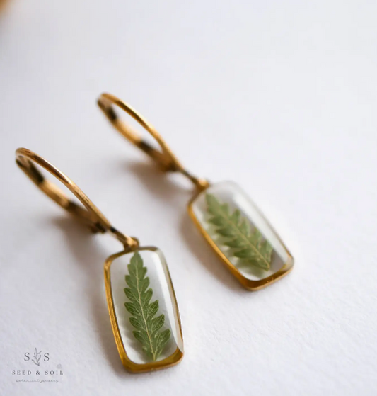Fern Huggie Hoops