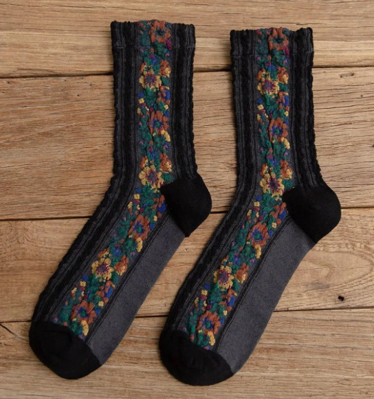 Vintage Floral Harvest Socks