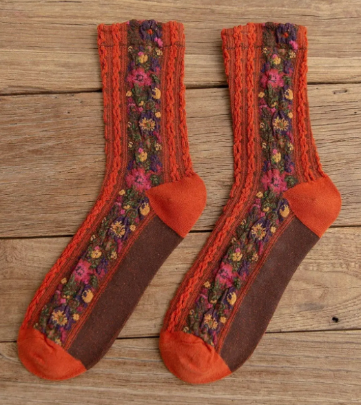 Vintage Floral Harvest Socks