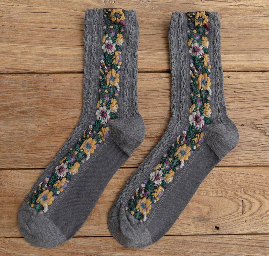 Vintage Floral Harvest Socks