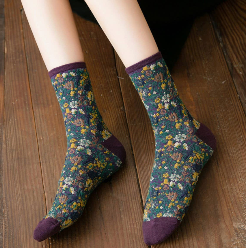 Vintage Floral Fest Socks
