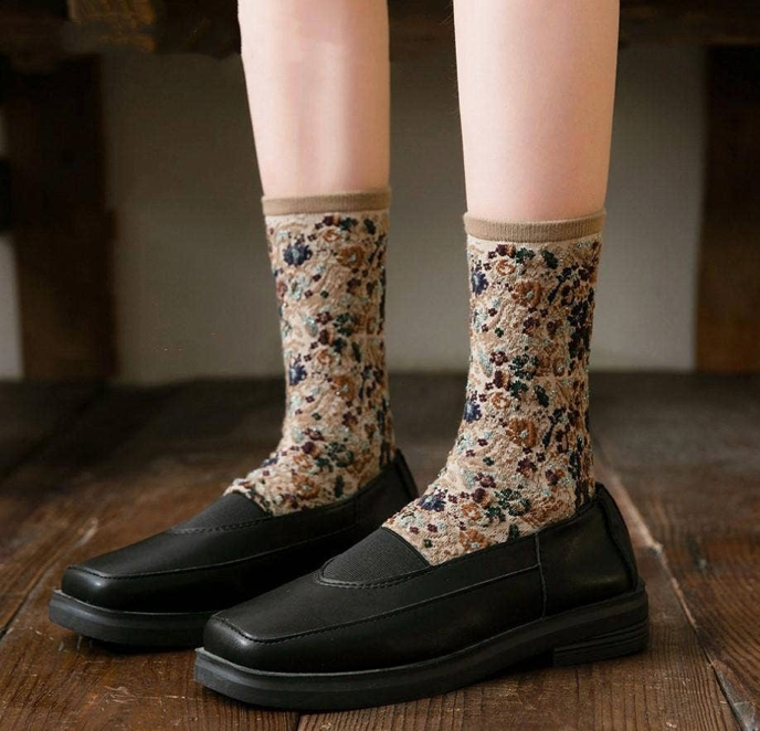 Vintage Floral Fest Socks