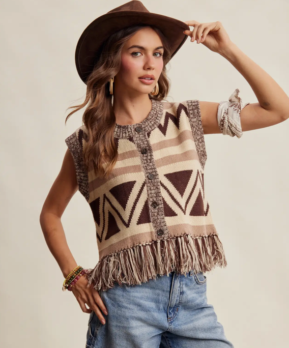 Fringe Sweater Vest