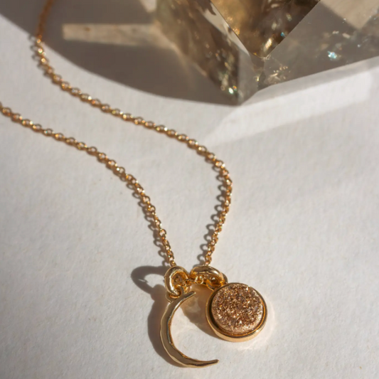 Rose Dawn Druzy Necklace