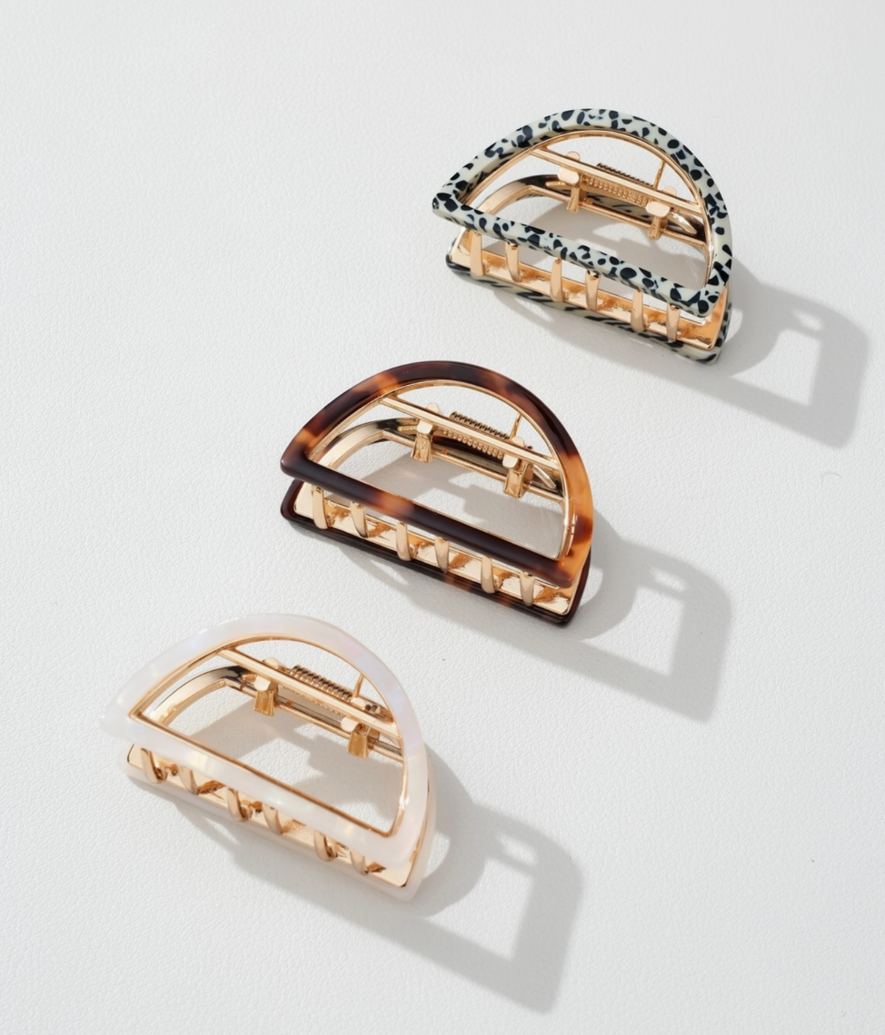 Rosalie Half Moon Metal Claw Clips