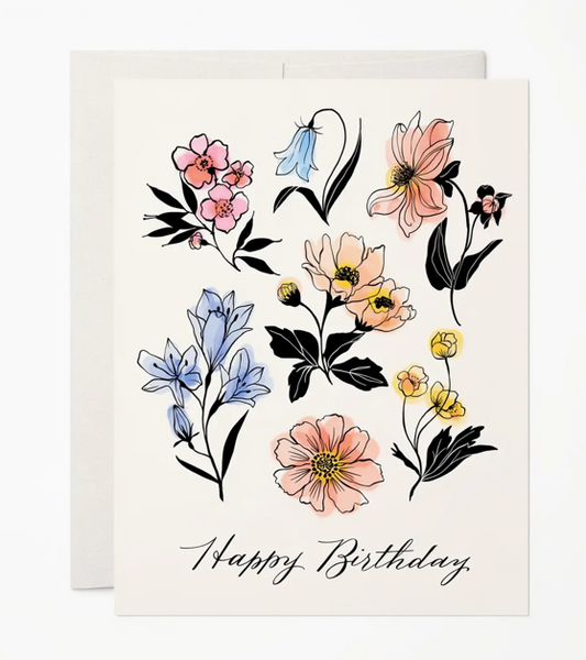 Scottish Floral Birthday Card