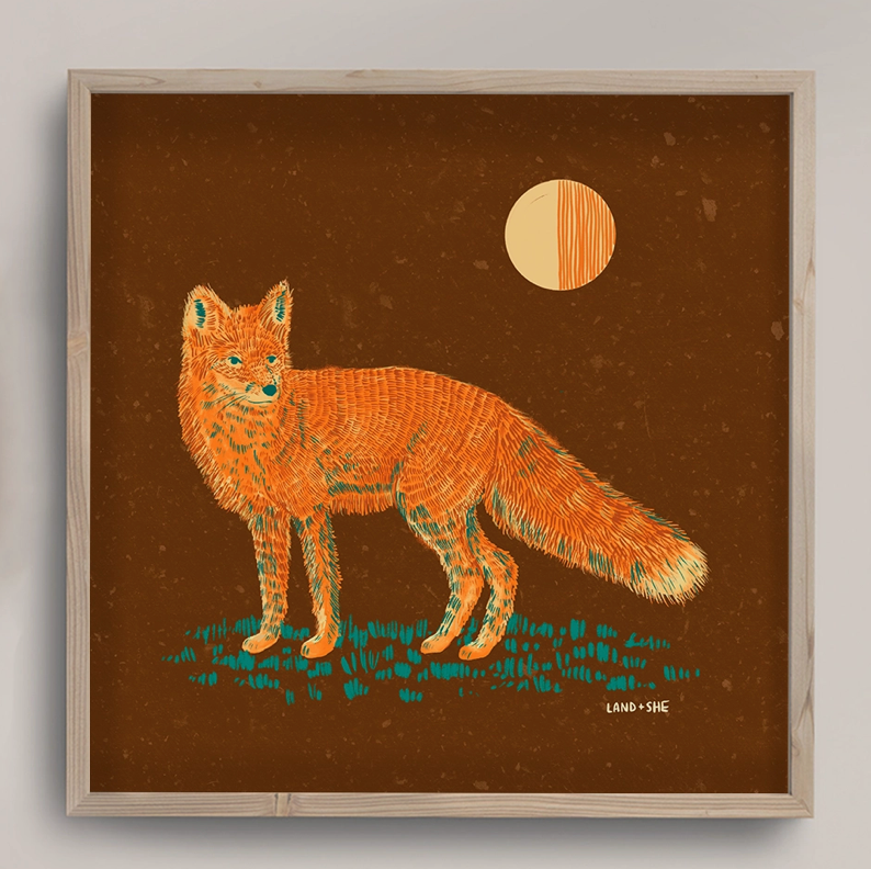 Moonlit Fox Print