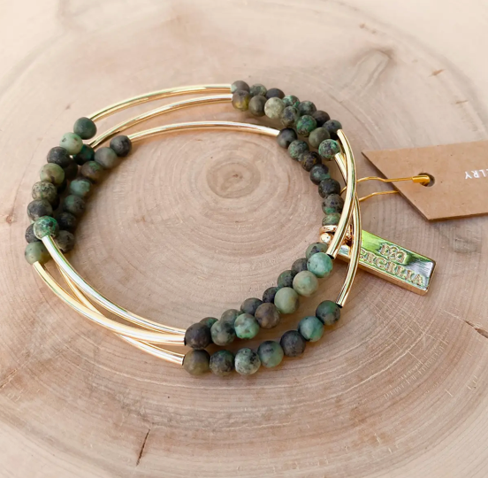 Gemstone Triple Wrap Bracelets